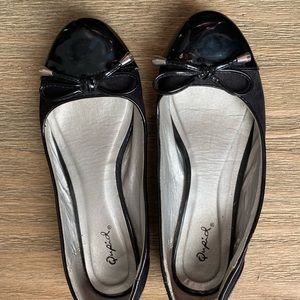 Qupid Black Bow tie flats